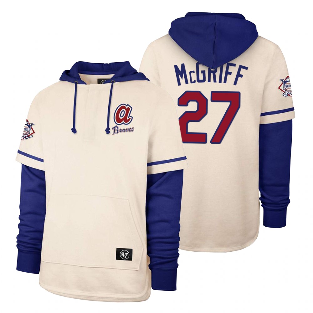 Men Atlanta Braves #27 Mcgriff Cream 2021 Pullover Hoodie MLB Jersey->atlanta braves->MLB Jersey